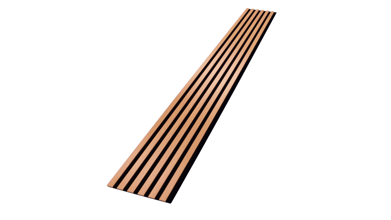 Lamele ścienne, akustyczne na czarnym filcu 275cm x 27cm - BUK 206 - obrazek 2