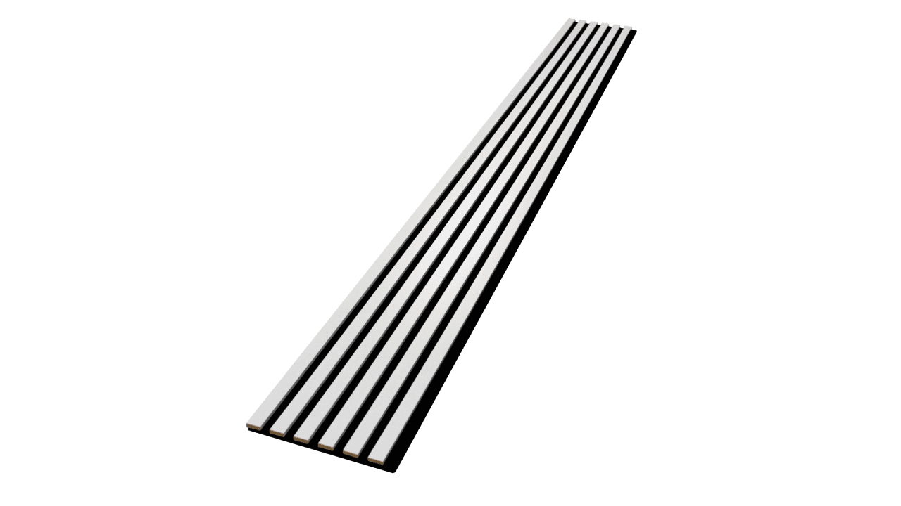 Lamele ścienne, akustyczne na czarnym filcu 275cm x 27cm - BIANCO 590 - obrazek 2