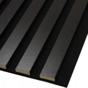 Lamele ścienne, akustyczne na czarnym filcu 275cm x 27cm - BLACK 905