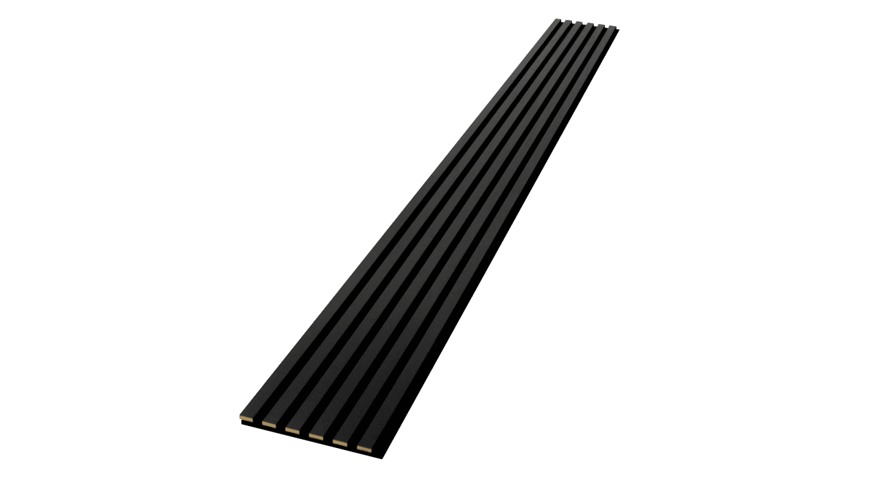 Lamele ścienne, akustyczne na czarnym filcu 275cm x 27cm - BLACK 905 - obrazek 2